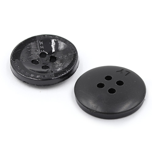 19442 Sullivans 15mm Round Plastic Buttons 4 Hole Quartered With Two Patterns - Black - 75 In A Tube