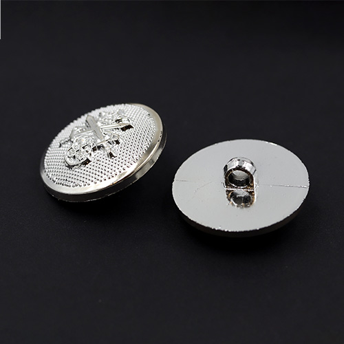 19452 Plastic Button 30mm Silver