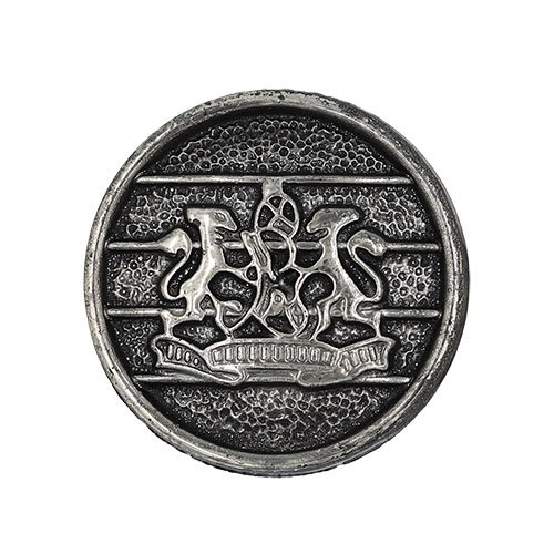 19457 Sullivans 30mm Round Plastic Shank Buttons With Crest And Studded Background - Black - 20 In A Tube