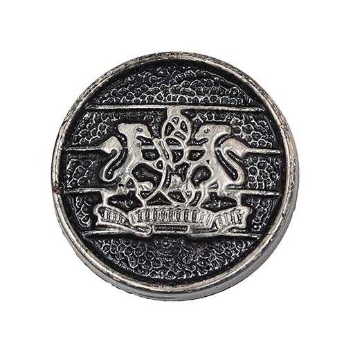 19460 Sullivans 18mm Round Plastic Shank Buttons With Crest And Studded Background - Black - 35 In A Tube