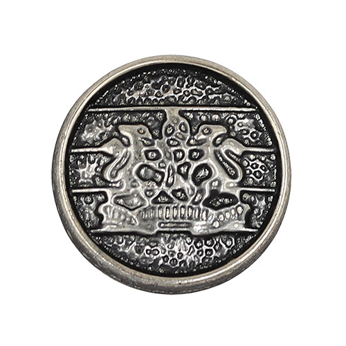 19461 Sullivans 15mm Round Plastic Shank Buttons With Crest And Studded Background - Black - 40 In A Tube