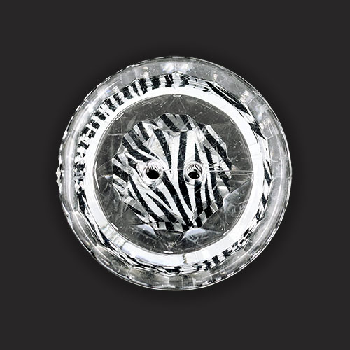 19466 Sullivans 21mm Round Plastic Buttons With Zebra Stripe - Silver - 50 In A Tube