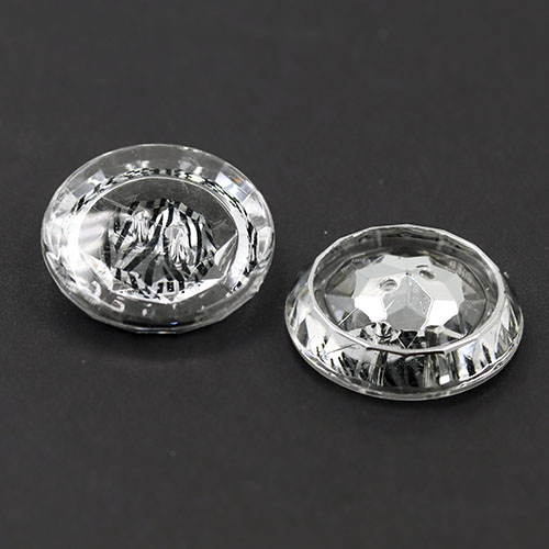 19468 Sullivans 30mm Round Plastic Buttons With Two Holes - Zebra Stripe - Silver - 15 In A Tube