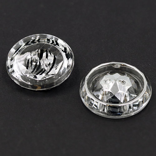 19470 Sullivans 20mm Round Plastic Buttons With Two Holes - Zebra Stripe - Silver - 35 In A Tube
