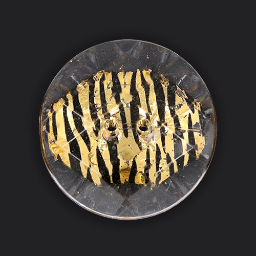 19473 Sullivans 30mm Round Plastic Buttons Withtwo Holes - Zebra Stripe - Gold - 15 In A Tube