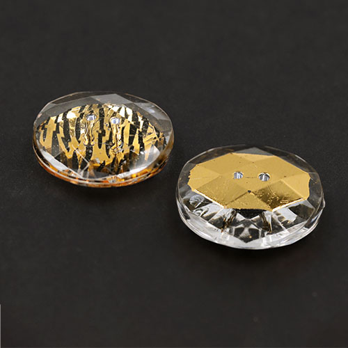 19473 Sullivans 30mm Round Plastic Buttons Withtwo Holes - Zebra Stripe - Gold - 15 In A Tube