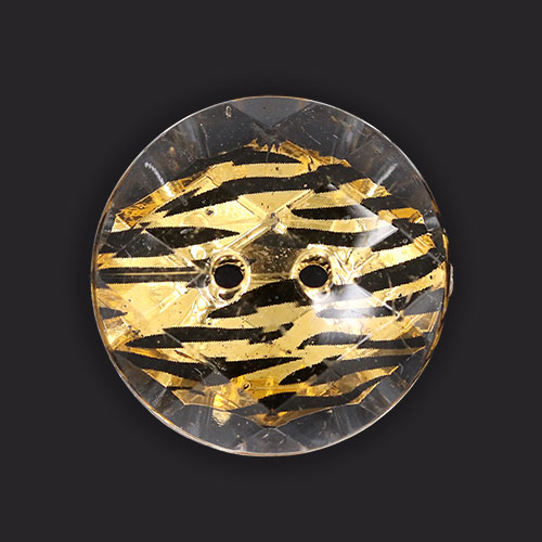 19474 Sullivans 25mm Round Plastic Buttons With Two Holes - Zebra Stripe - Gold - 25 In A Tube
