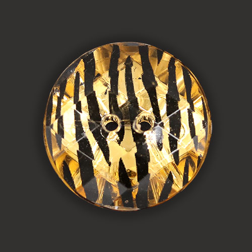 19475 Sullivans 20mm Round Plastic Buttons With Two Holes - Zebra Stripe - Gold - 35 In A Tube