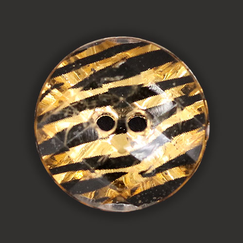 19476 Sullivans 15mm Round Plastic Buttons With Two Holes - Zebra Stripe - Gold - 45 In A Tube