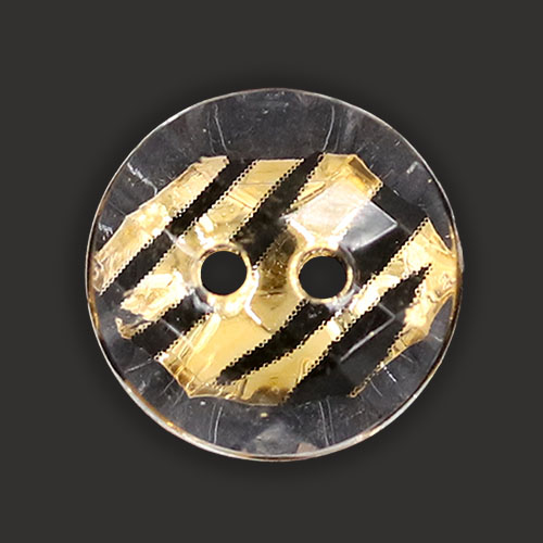 19477 Sullivans 10mm Round Plastic Buttons With Two Holes - Zebra Stripe - Gold - 55 In A Tube