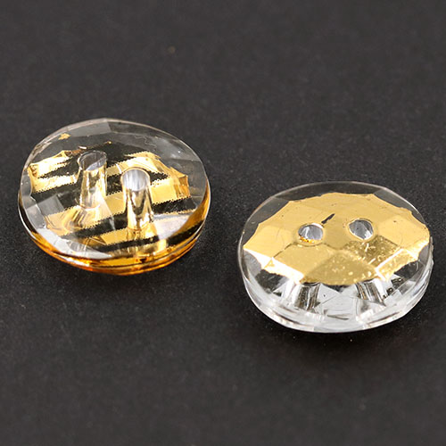 19477 Sullivans 10mm Round Plastic Buttons With Two Holes - Zebra Stripe - Gold - 55 In A Tube