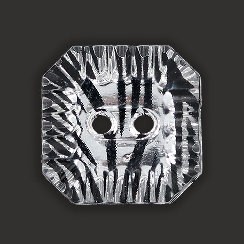 19479 Sullivans 15mm Square Plastic Buttons With Two Holes - Zebra Stripe - Clear - 50 In A Tube