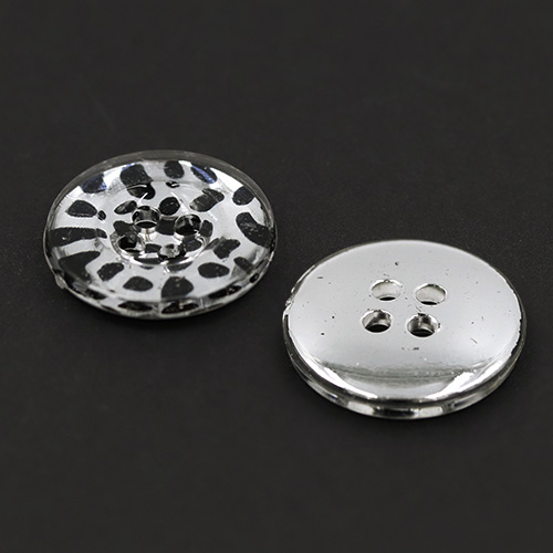 19482 Sullivans 20mm Round Plastic Buttons With Four Holes - Spotted Black - 55 In A Tube
