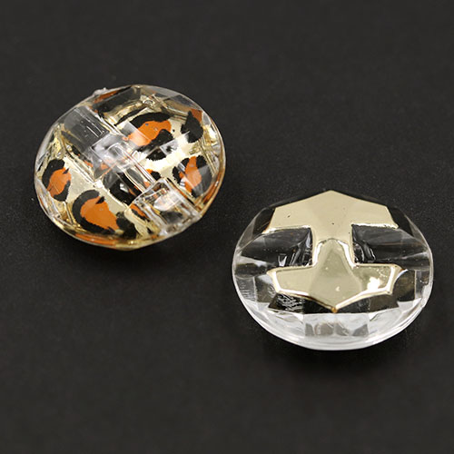 19486 Sullivans 18mm Round Plastic Buttons With Flecked Pattern - Gold - 40 In A Tube