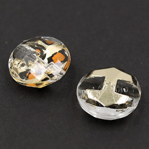 19487 Sullivans 15mm Round Plastic Buttons With Flecked Pattern - Gold - 50 In A Tube