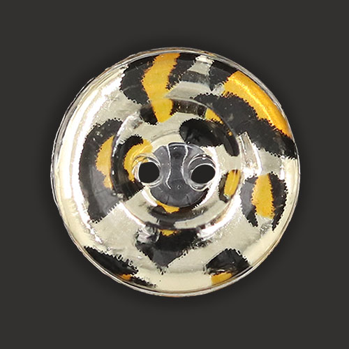 19491 Sullivans 17mm Round Plastic Buttons With Black/orange Animal Print With Gold Flecks - 70 In A Tube