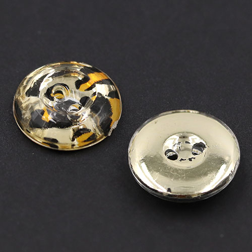 19491 Sullivans 17mm Round Plastic Buttons With Black/orange Animal Print With Gold Flecks - 70 In A Tube