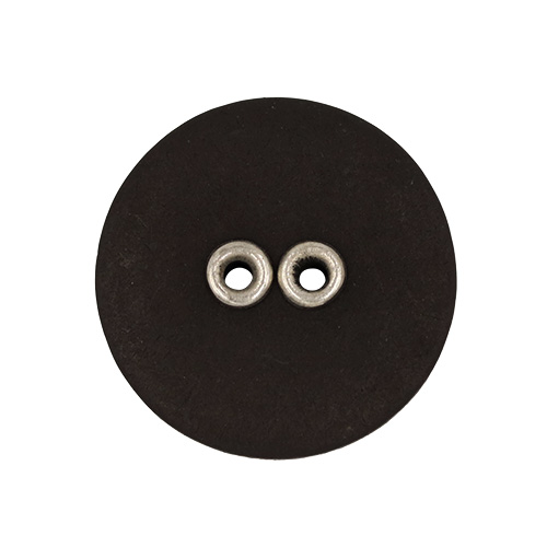 19537 Sullivans 20mm Round Plastic Buttons With Two Holes Silver Edges - Black - 25 In A Tube