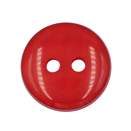 19623 Sullivans 11mm Round Plastic Button With Two Holes - Frosted Red - 150 In A Tube