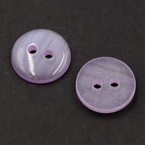 19626 Sullivans 11mm Round Plastic Button With Two Holes - Frosted Lilac - 150 In A Tube