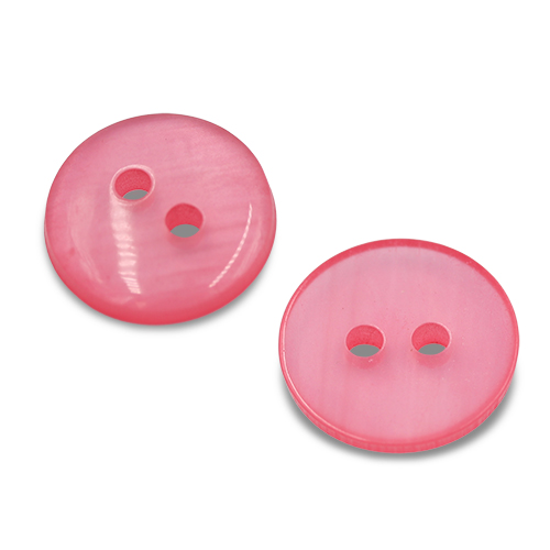 19627 Sullivans 11mm Round Plastic Button With Two Holes - Frosted Pink - 150 In A Tube