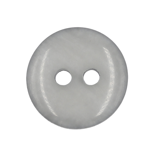 19628 Sullivans 11mm Round Plastic Button With Two Holes - Frosted Grey - 150 In A Tube