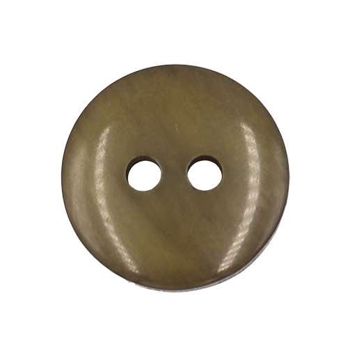 19630 Sullivans 11mm Round Plastic Button With Two Holes - Frosted Olive - 150 In A Tube