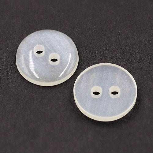 19632 Sullivans 11mm Round Plastic Button With Two Holes - Frosted White - Bag Of 100