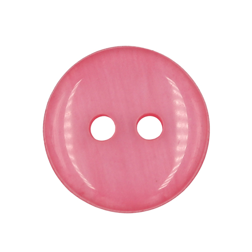 19637 Sullivans 11mm Round Plastic Button With Two Holes - Frosted Pink - Bag Of 100
