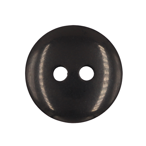 19641 Sullivans 11mm Round Plastic Button With Two Holes - Frosted Black - Bag Of 100