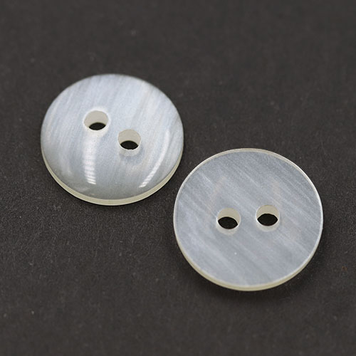 19642 Sullivans 13mm Round Plastic Button With Two Holes - Frosted White - 120 In A Tube
