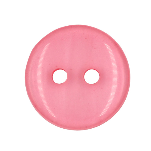 19647 Sullivans 13mm Round Plastic Button With Two Holes - Frosted Pink - 120 In A Tube