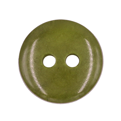 19650 Sullivans 13mm Round Plastic Button With Two Holes - Frosted Olive - 120 In A Tube