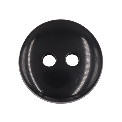 19651 Sullivans 13mm Round Plastic Button With Two Holes - Frosted Black - 120 In A Tube