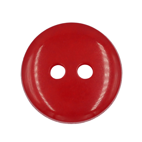 19653 Sullivans 13mm Round Plastic Button With Two Holes - Frosted Red - Bag Of 100