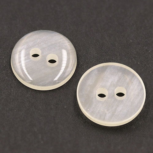 19655 Sullivans 13mm Round Plastic Button With Two Holes - Frosted Cream - Bag Of 100
