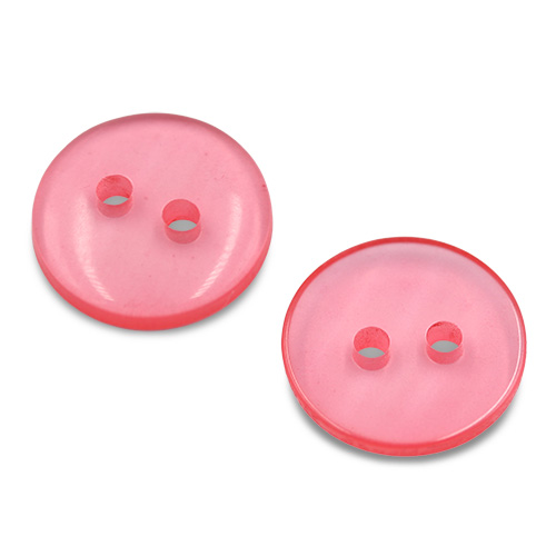 19657 Sullivans 13mm Round Plastic Button With Two Holes - Frosted Pink - Bag Of 100