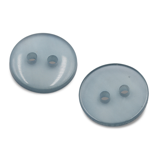 19658 Sullivans 13mm Round Plastic Button With Two Holes - Frosted Grey - Bag Of 100