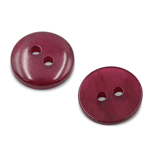 19659 Sullivans 13mm Round Plastic Button With Two Holes - Frosted Burgundy - Bag Of 100