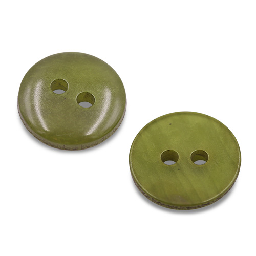 19660 Sullivans 13mm Round Plastic Button With Two Holes - Frosted Olive - Bag Of 100