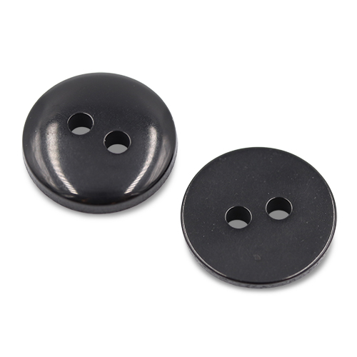 19661 Sullivans 13mm Round Plastic Button With Two Holes - Frosted Black - Bag Of 100