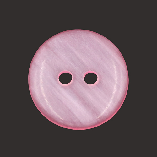 19667 Sullivans 15mm Round Plastic Button With Two Holes - Frosted Pink - 86 In A Tube