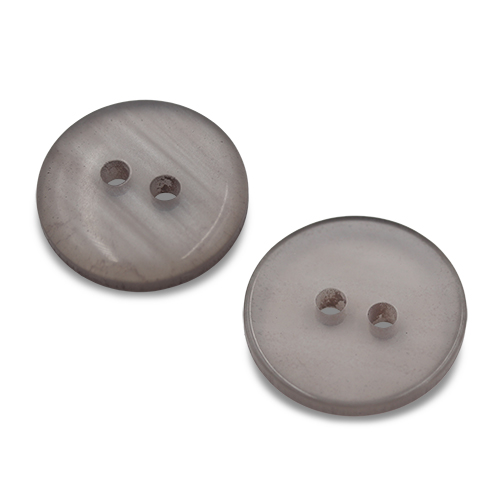 19668 Sullivans 15mm Round Plastic Button With Two Holes - Frosted Grey - 86 In A Tube