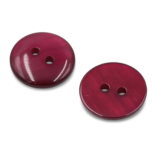 19669 Sullivans 15mm Round Plastic Button With Two Holes - Frosted Burgundy - 86 In A Tube