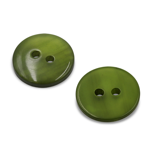 19670 Sullivans 15mm Round Plastic Button With Two Holes - Frosted Olive - 86 In A Tube
