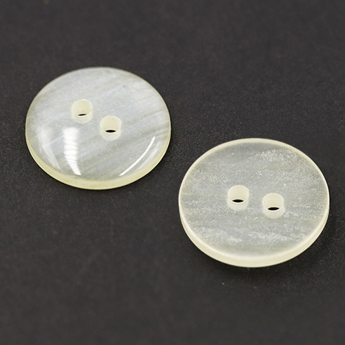 19675 Sullivans 15mm Round Plastic Button With Two Holes - Frosted Cream - Bag Of 100