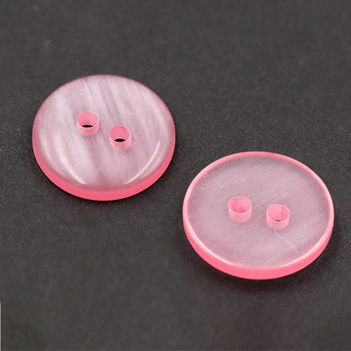 19677 Sullivans 15mm Round Plastic Button With Two Holes - Frosted Pink - Bag Of 100