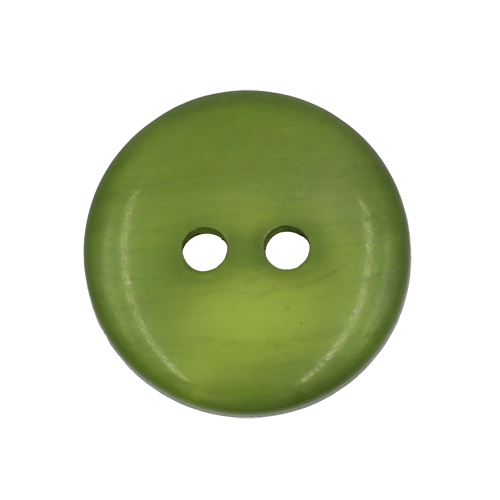19680 Sullivans 15mm Round Plastic Button With Two Holes - Frosted Olive - Bag Of 100