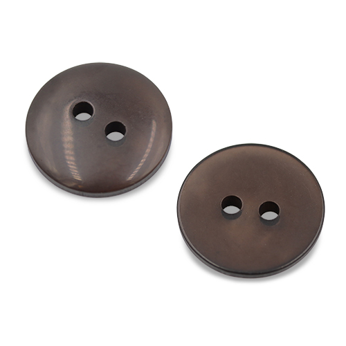 19681 Sullivans 15mm Round Plastic Button With Two Holes - Frosted Black - Bag Of 100