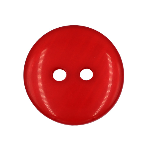 19683 Sullivans 18mm Round Plastic Button With Two Holes - Frosted Red - 67 In A Tube